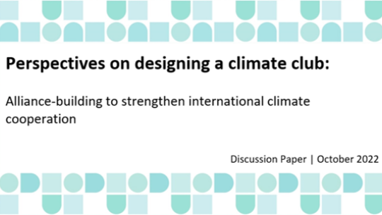 Perspectives on designing a climate club